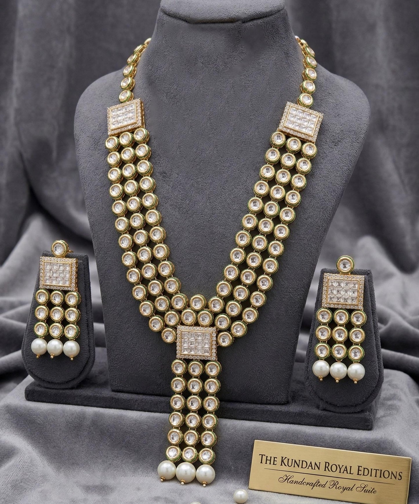 Kundan Meenakari Necklace Set with Earrings| 22k Gold Plated Rani Haar Long Necklace| Festive Wear Polki Jewelry Set for Desi Women USA