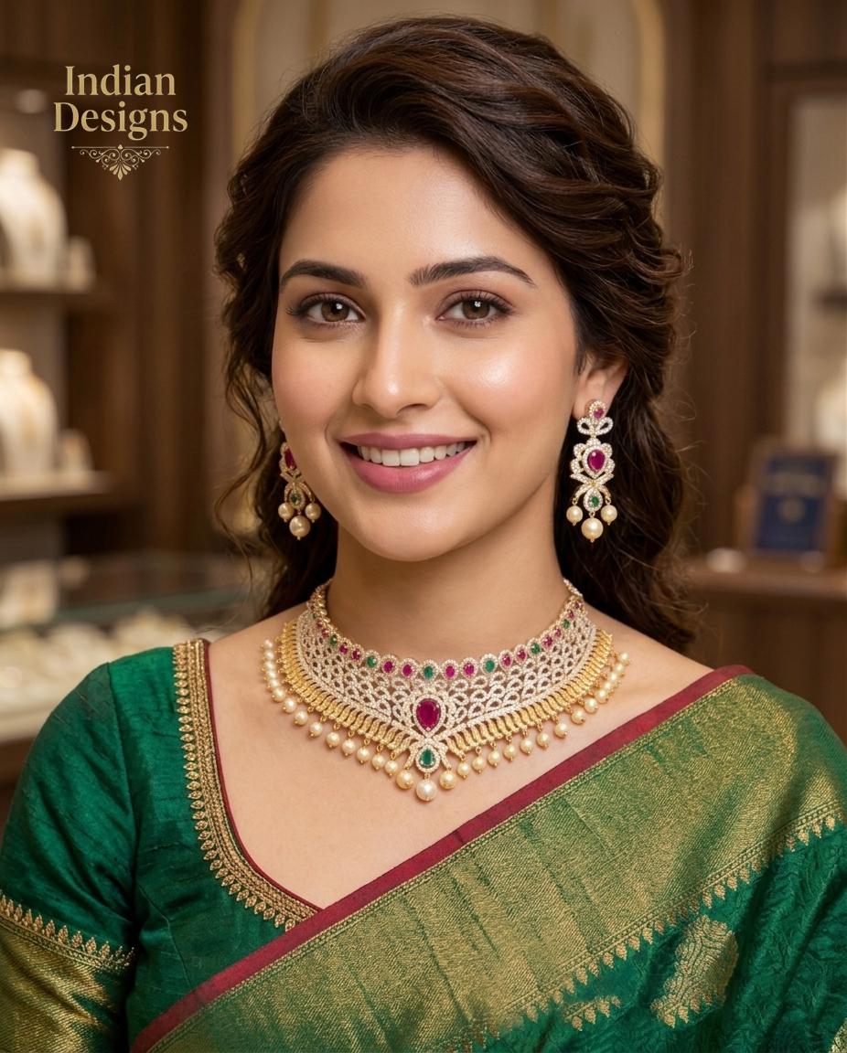 Traditional Gold Plated Choker Set| Statement Necklace and Jhumka Earrings| Ethnic Indian Wedding Jewelry| Bridal choker| Gift for Her,