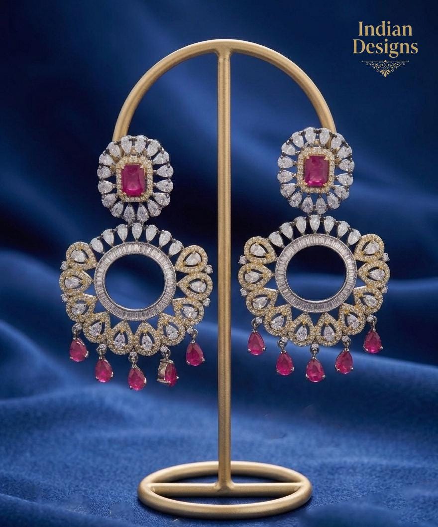 Vintage Ethnic Round Glass Crystal Antique Gold Clear Rhinestone Long Drop Dangle Earrings For Prom, Bridesmaids