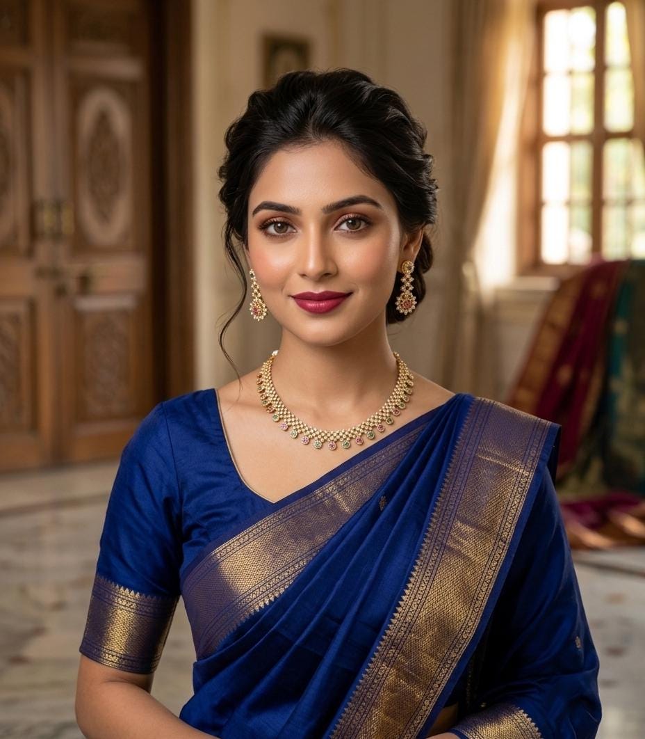 Indian CZ Necklace and Earring Set| Gold Plated South Indian Bridal Jewelry| Emerald Ruby Floral Collar Necklace, Bollywood Wedding Jewelry