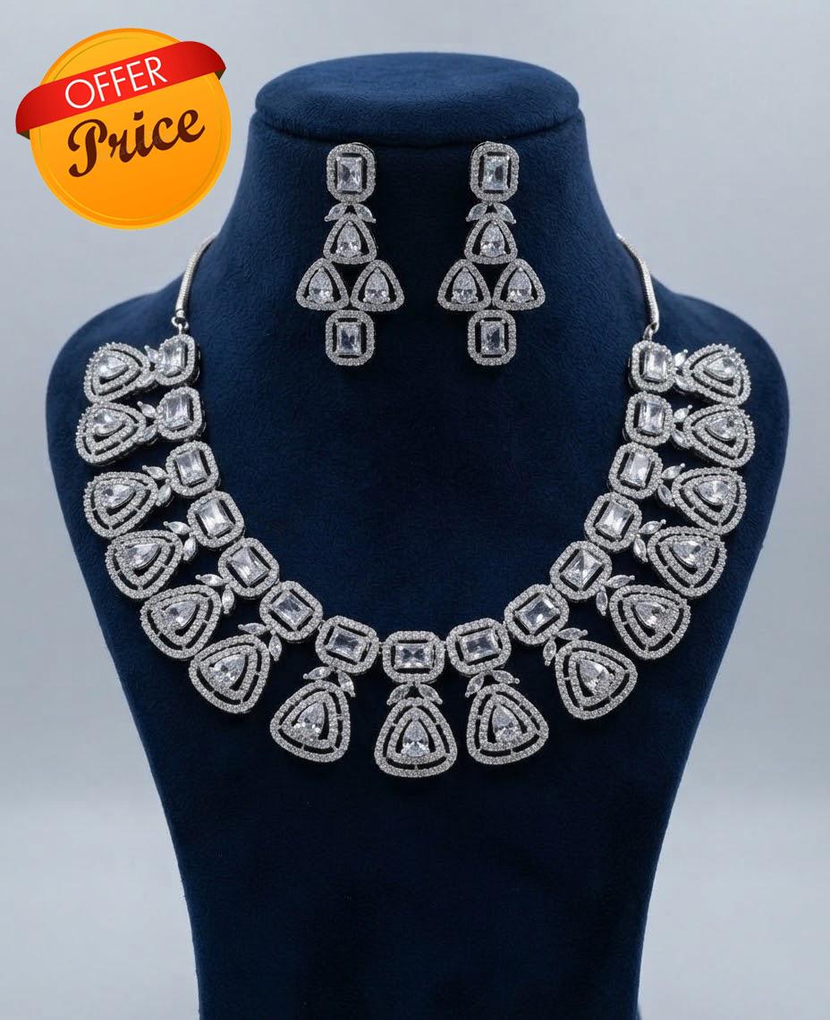 American Diamond Choker| Indian CZ Necklace Set with Earrings| Mint Pink Crystal Collar| Bollywood Bridal Jewelry South Asian Wedding Jewels