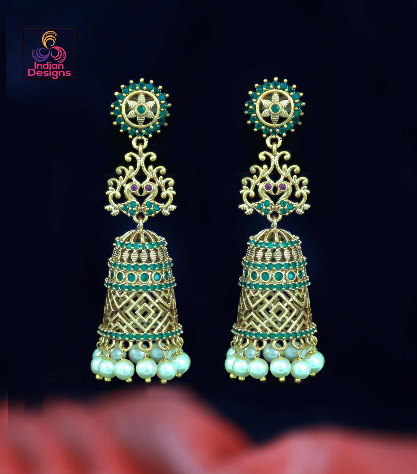 Traditional matte gold jhumka earrings | Indian Jhumka jhumki Earrings