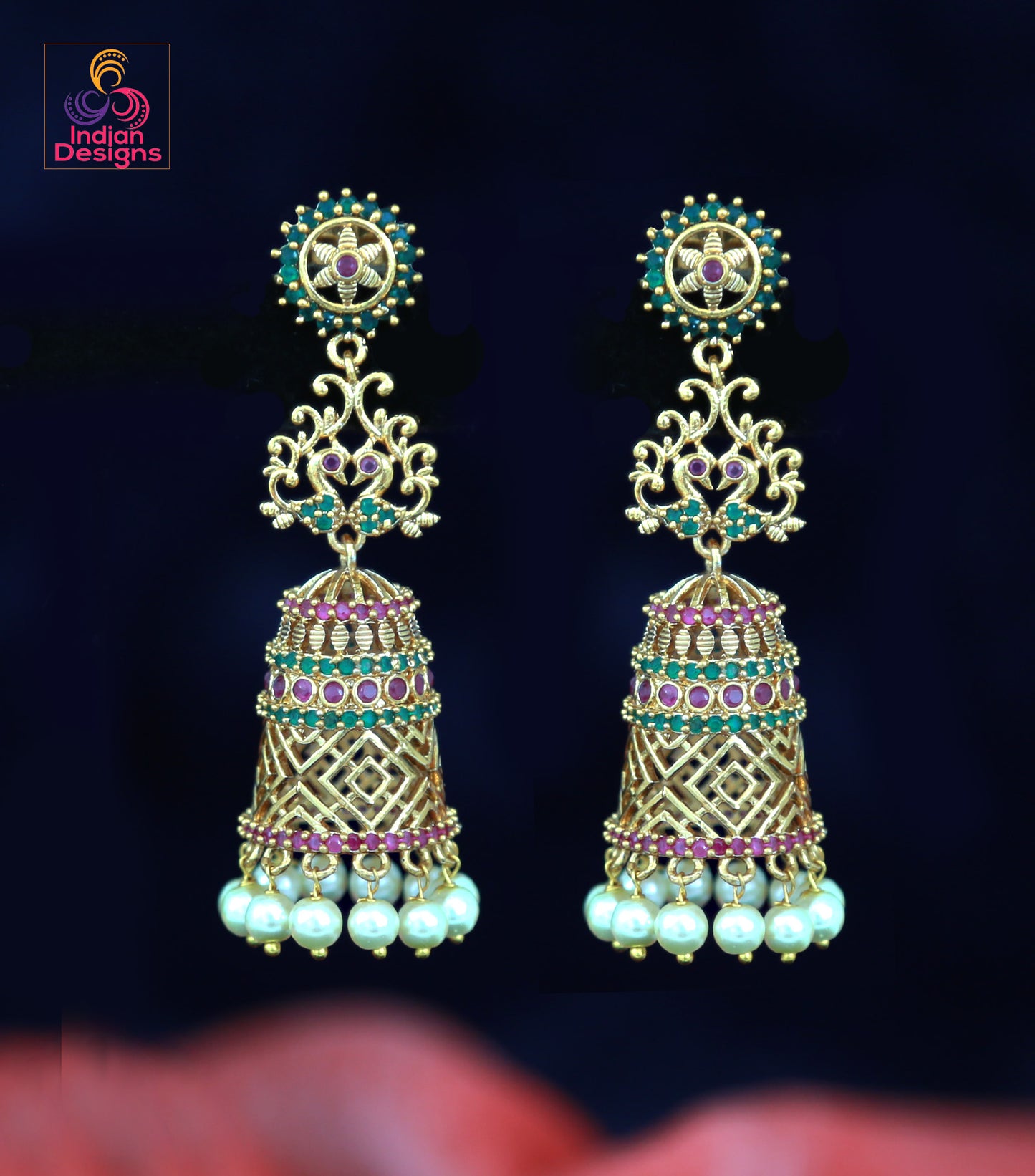 Traditional matte gold jhumka earrings | Indian Jhumka jhumki Earrings