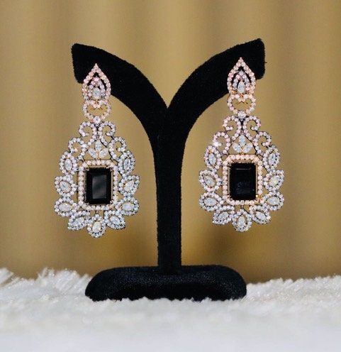 Antique Party Wear Victorian Designer CZ Earrings\Women's CZ stone Long crystal Earring