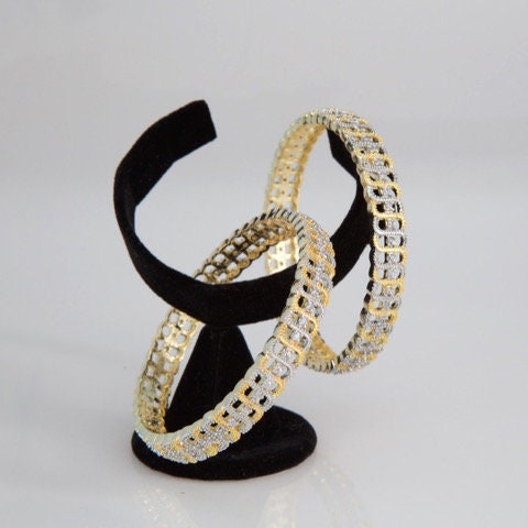 Traditional Ethnic Fusion CZ Designer Gold Plated AD Bangles for Women and Girls