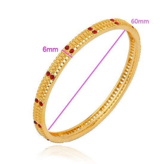 Indian Bangles For Women 24k Gold Color Jewelry Dubai African Jewelries  Bracelets Ethiopian Luxury Designer Bangle Wholesale