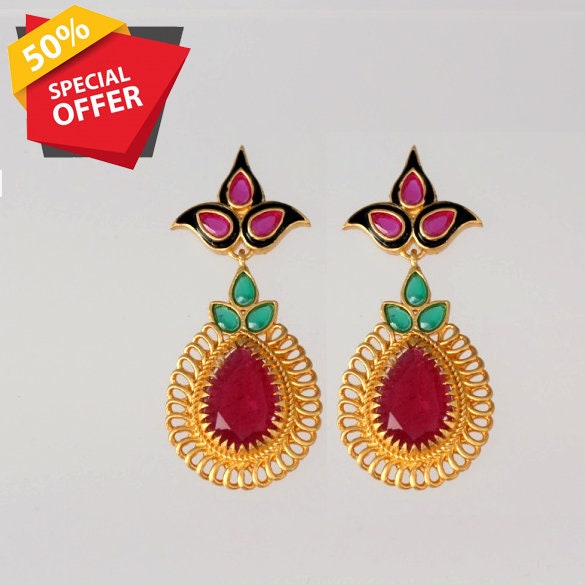 Indian Ethnic Bollywood CZ Chandelier Fashion Earrings Designer Jewelry|Party Wear Bridal earrings|Drop Dangle Earrings|Handmade Jewelry