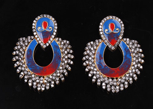 Earrings Red Bollywood Indian Pakistani Traditional Jewelry Jhumka Women |  eBay