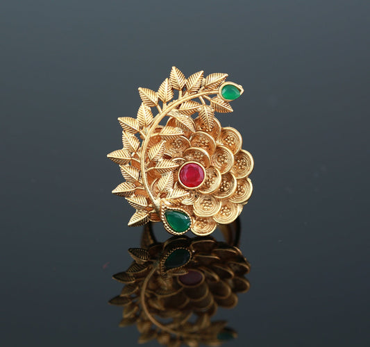 Beautiful Designer Gold rings for women | Floral design finger ring | party cocktail ring