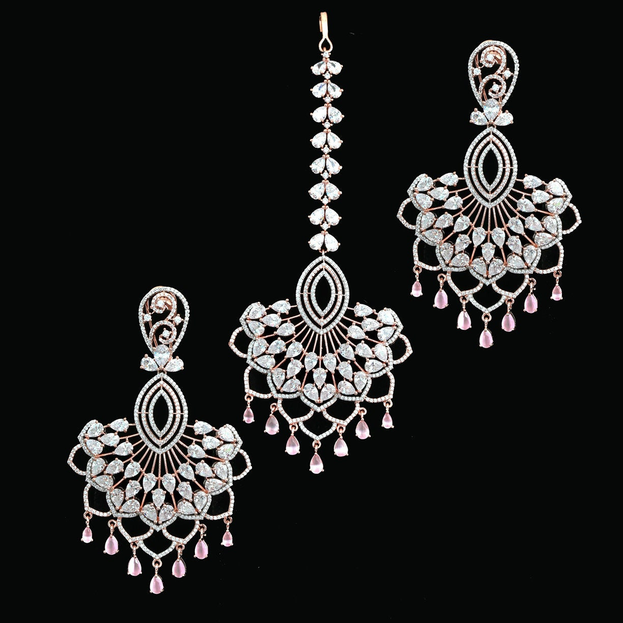Wedding earrings maang tikka set | Chandbali earrings tikka set | wedding earrings for bride | Latest Punjabi earrings with maang tikka