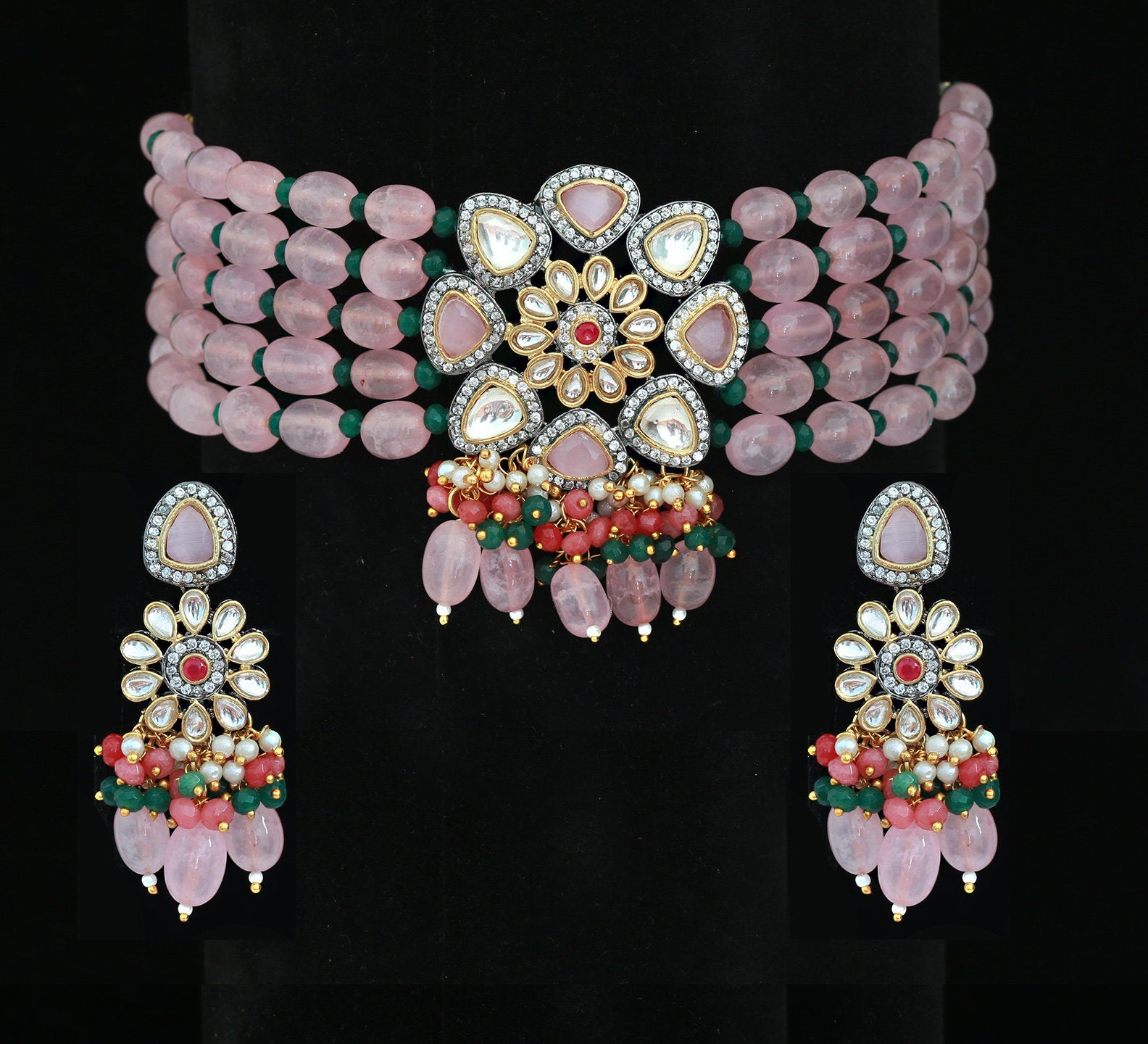 Designer kundan shops necklace sets