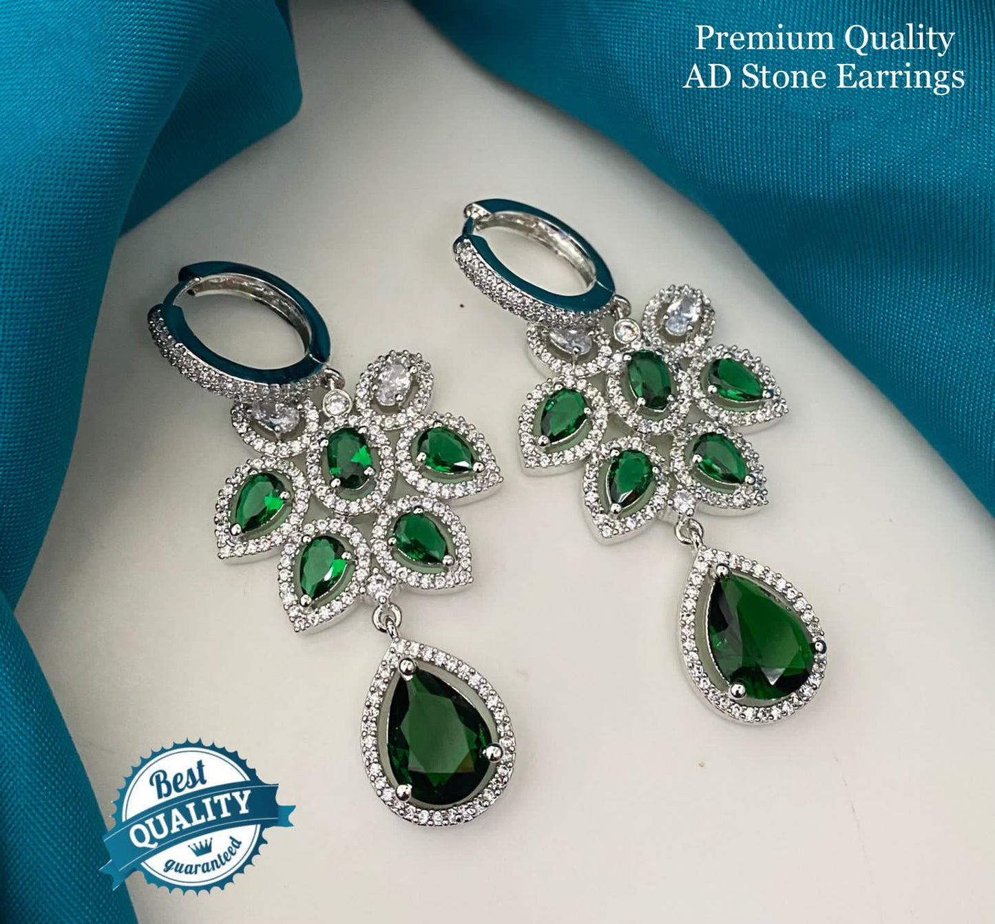 Best Quality American diamond earrings in gold Polish | CZ Ad dangler earrings | Cubic zirconia drop earrings silver | Crystal drop earrings