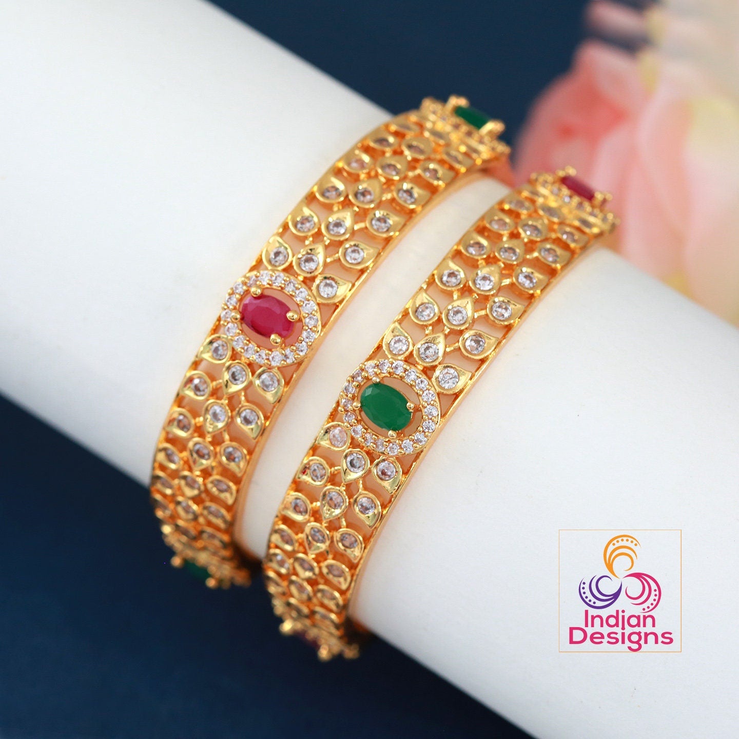 Buy Ruby Emerald Gold Bracelet Designs For Marriage Collections Online  BRAC243
