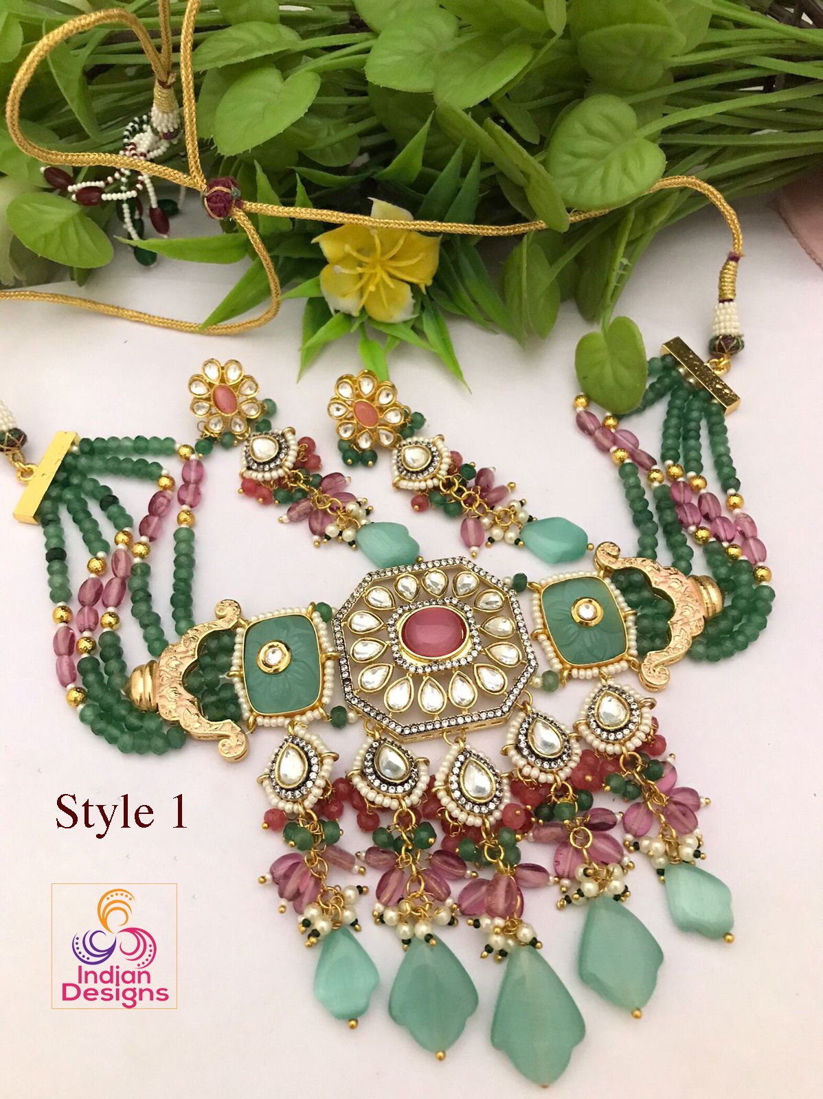 Exclusive Designs Kundan Choker Necklace | Gold Kundan Pearl Bead choker Wedding Necklace |