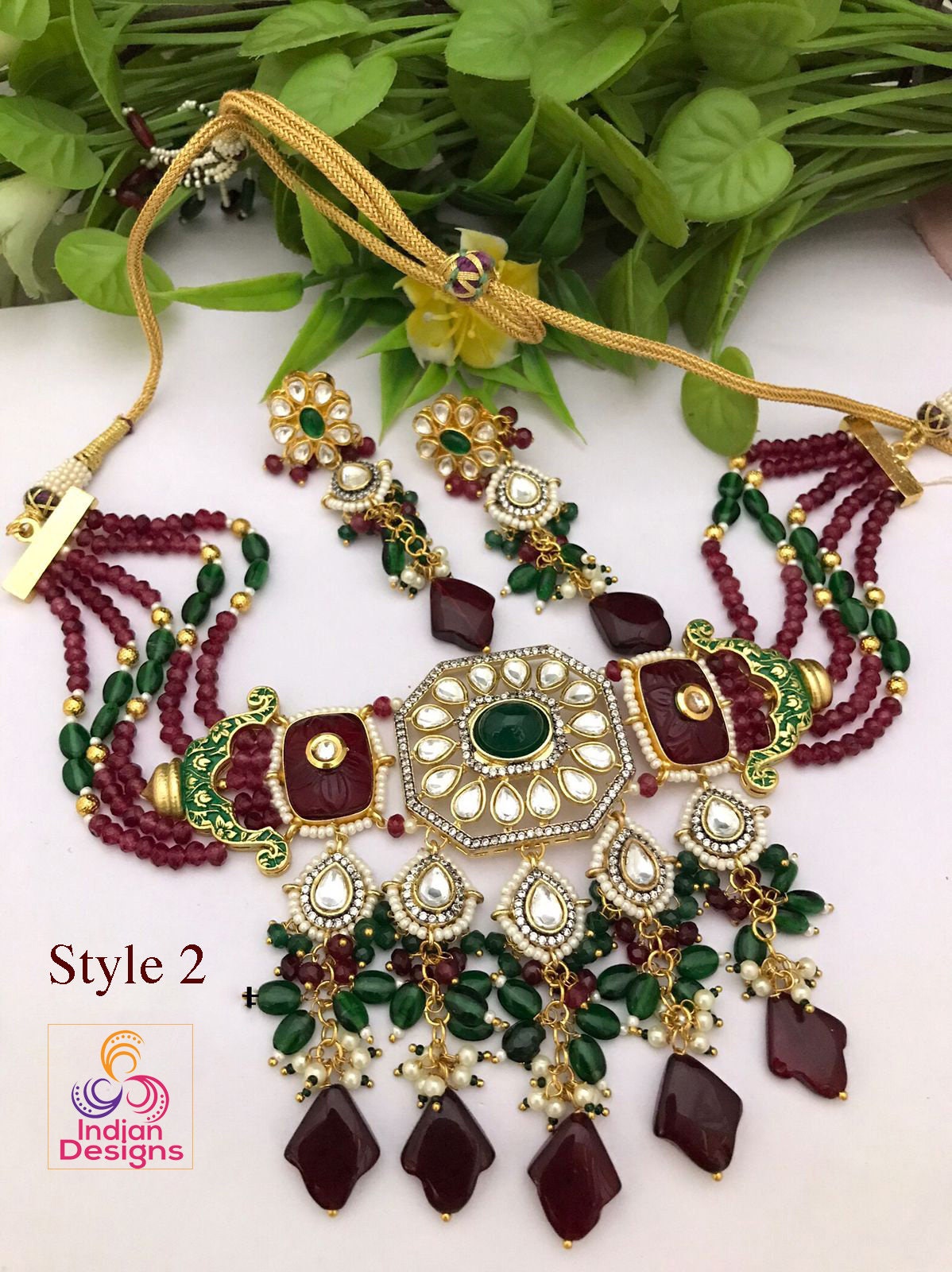 Exclusive Designs Kundan Choker Necklace | Gold Kundan Pearl Bead choker Wedding Necklace |