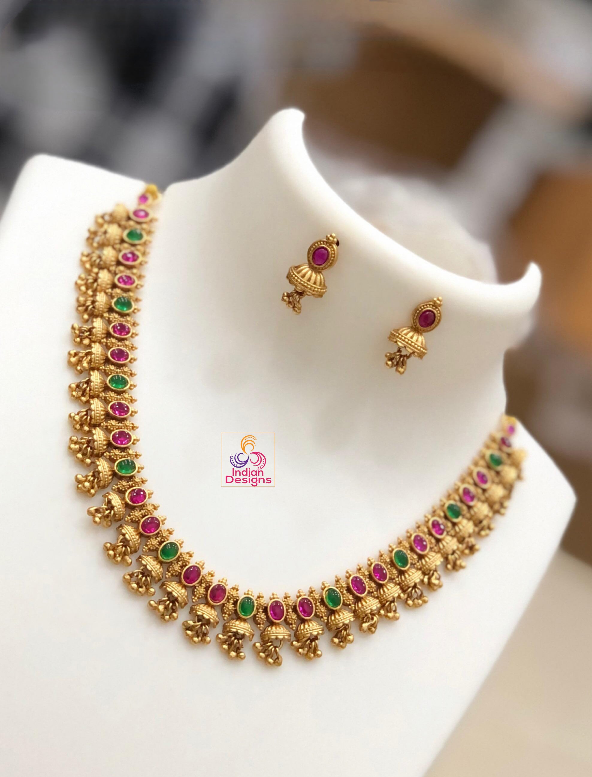 Beautiful Antique Matte Finish Jhumka - South India Jewels | Indian wedding  jewelry sets, Jhumka, Gold jhumka earrings