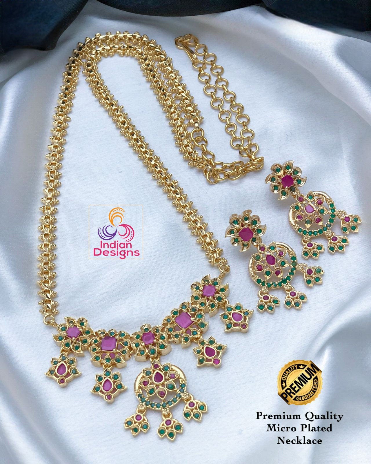 235-GS141 - 22K Gold Necklace & Drop Earrings Set | 22k gold necklace, Gold  necklace designs, Gold jewelry stores