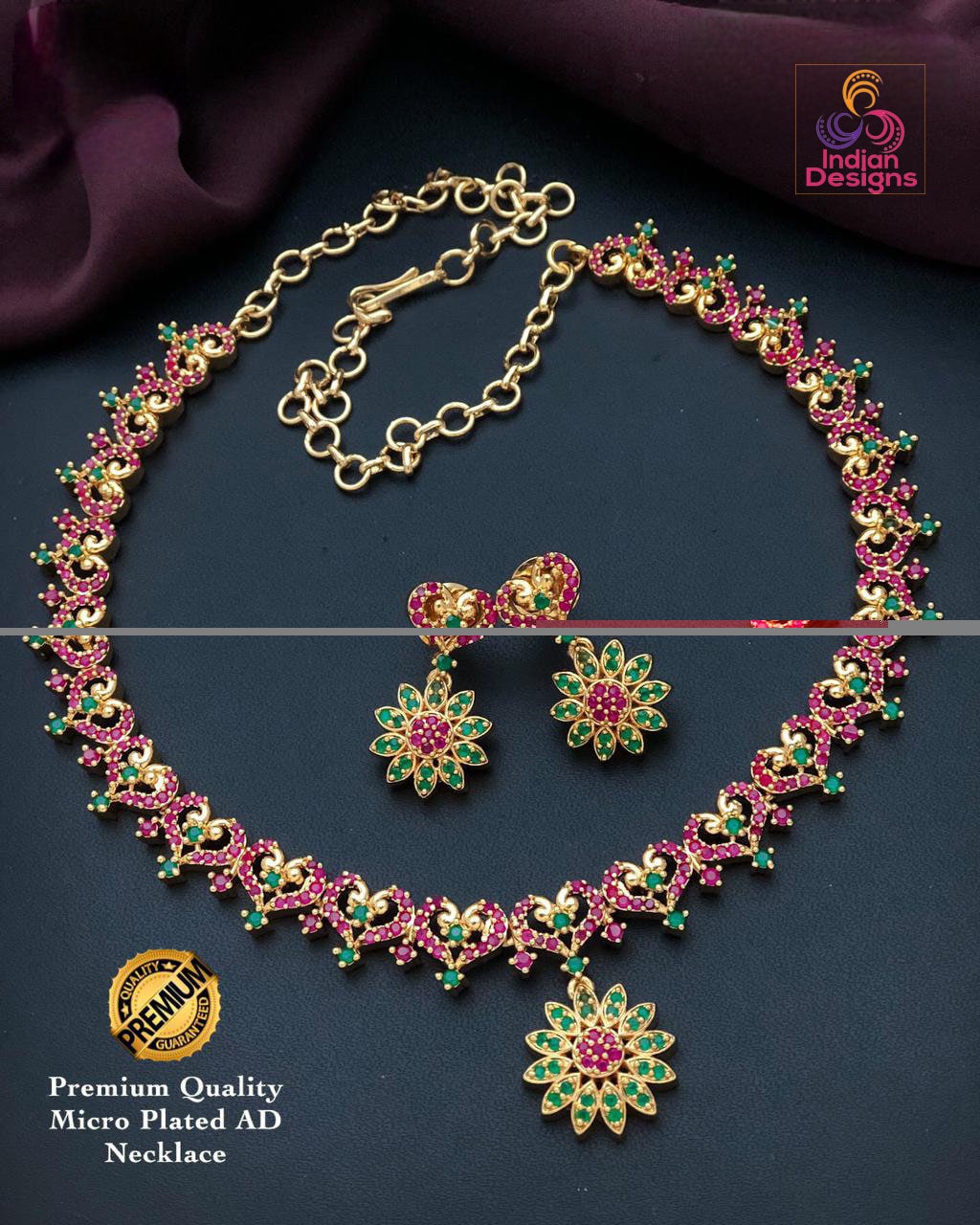 Lightweight 22k Gold Necklace & Earring Sets | Gold necklace designs, Indian  gold jewellery design, Wedding jewellery designs